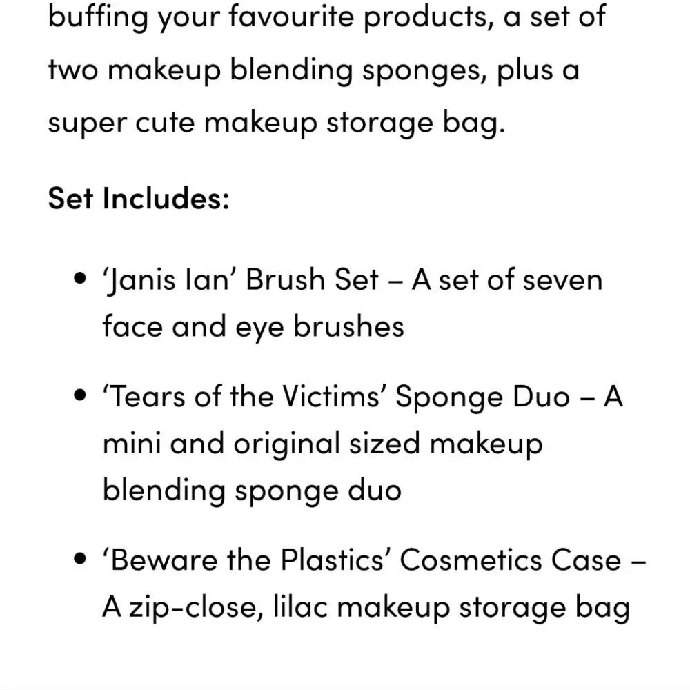 Spectrum X Mean Girls Janis‎ Bundle Brush Set